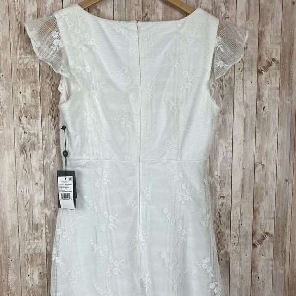 Adrianna Papell Plaid‎ Ditsy V Neck A Line Midi Dress Size 10 - Picture 8 of 14